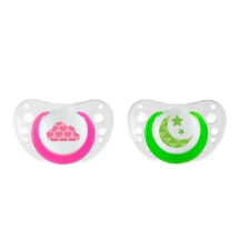 LOT DE 2 SUCETTES PHYSIO AIR SILICONE DE 6 A12 MOIS ROSE ET VERT