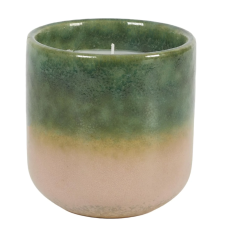 BOUGIE PARFUMEE CERAMIQUE GLAZE H9CM COULEURS ASSORTIES