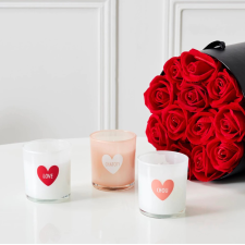 BOUGIE PARFUMEE COEUR ET BIJOU H8CM COULEURS ASSORTIES