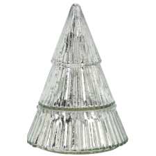 BOUGIE PARFUMEE EN VERRE ARGENTEE SAPIN 17CM