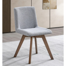 CHAISE  JAVA EN BOIS ET TISSU GRIS CLAIR