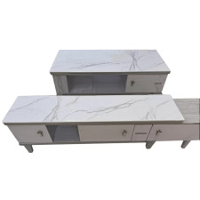 TABLE BASSE 120X60X40 T12 BLANC MARBRE