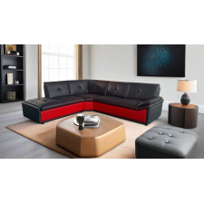 CANAPE D ANGLE IBT695 NOIR ROUGE