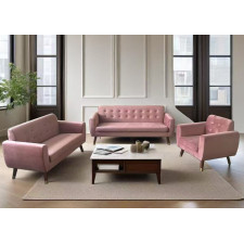 ENSEMBLE CANAPES FAUTEUIL 1+2+3 IB830B-ROSE