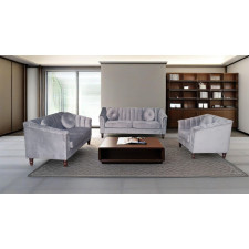 ENSEMBLE CANAPES FAUTEUIL-1+2+3 IB2505 VELOURS GRIS