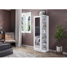 ARMOIRE DE RANGEMENT D182-05-1P -MIROIR 690X1790X335  BLANC