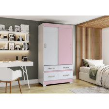 ARMOIRE COULISSANTE-BE25-66  2P-4T-1095X2005X485 BOIS BLANC ROSE