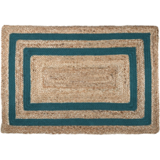 TAPIS BERRY EN JUTE ET COTON 60X90CM EMERAUDE