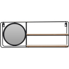 ETAGERE MURALE AVEC MIROIR EN METAL NOIR