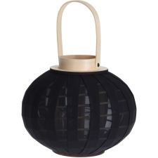 LANTERNE EN TISSU ROND 25X21CM NOIR
