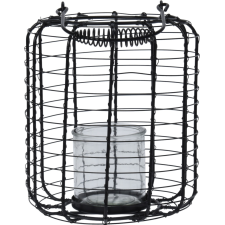 LANTERNE AVEC PORTE BOUGIE EN METAL NOIR