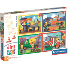 PUZZLE CLEMENTONI 4 EN 1 BUSY AT WORK 3ANS+
