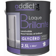 PEINTURE LAQUE ADDICT ADD111328 - GLYCERO BRILLANTE - 2.5L BLANC