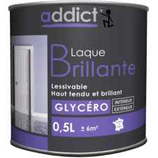 PEINTURE LAQUE ADDICT ADD111357 - GLYCERO BRILLANTE - 0.5L - NOIR