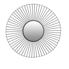 MIROIR ROND EN METAL FILAIRE D60CM NOIR