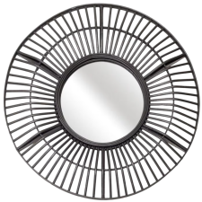 MIROIR ROND SAUVAGE NOIR D70CM