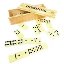 JEU DE DOMINOS BOITE EN BOIS 3ANS+