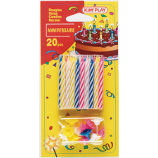 20 BOUGIES MULTICOLORE KIMPLAY AVEC BOBECHES