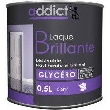 PEINTURE LAQUE ADDICT ADD111349 - GLYCERO BRILLANT - 0.5L GRIS MINERAL