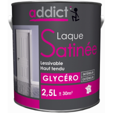 PEINTURE LAQUE ADDICT ADD113323 - GLYCERO GRIS CENDRE SATINEE - 2.5L