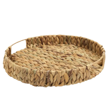 PLATEAU DECO EN BOIS TRESSAGE 40CM NATUREL