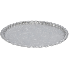 PLATEAU DECORATIF EN METAL ARGENTE D47.5CM