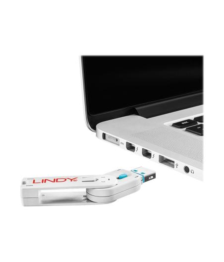 BLOQUEUR DE PORT USB LINDY (40452) - 4 BLOQUEURS DE PORTS