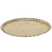 PLATEAU DECORATIF EN METAL DORE D47.5CM