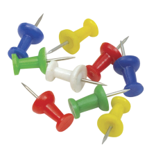 BOITE DE 100 PUNAISES EPINGLES POINTE ACIER TETE PLASTIQUE