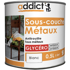 PEINTURE SOUS-COUCHE METAUX ADDICT - 0.5L - BLANC