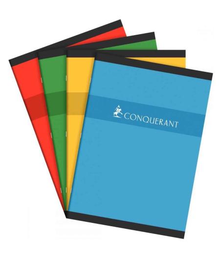CAHIER DE DEVOIRS CONQUERANT 7 AGRAFES 170x220 96PAGES