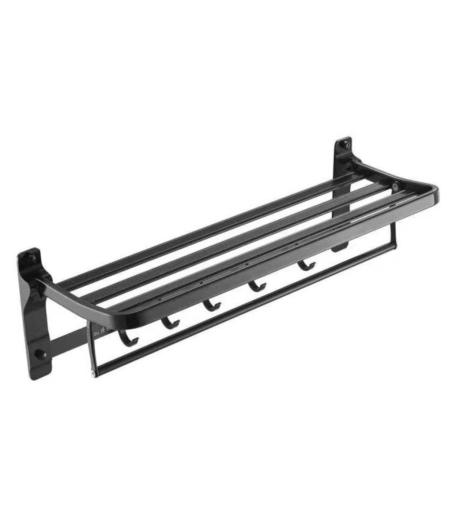 PORTE SERVIETTE EN BARRE ET CROCHET SIRI NOIR