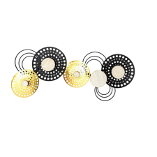 DECORATION MURALE EN METAL NOIRE CREME DOREE