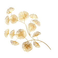 DECORATION MURALE EN METAL FLEUR 52CM DORE