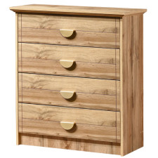 COMMODE WOTAN- AF 4148 - 4 TIROIRS EFFET BOIS BRUT