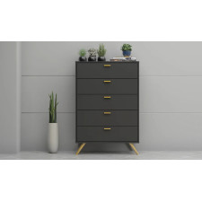 COMMODE SCANDI - LV19 COD1923MP-DG-5 TIROIRS  ANTHRACITE