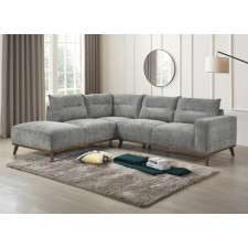 CANAPE  D ANGLE  - F4137SS-STONE EN VELOURS GRIS