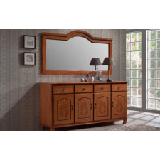 BUFFET AVEC MIROIR - 126X54X180 EN BOIS HEVEA MASSIF