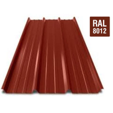BAC ACIER GALVA 75/100 5X1M ROUGE BORDEAU RAL 8012