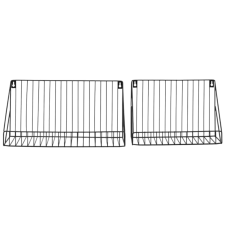 LOT DE 2 ETAGERES MURALES FILAIRES EN METAL  40CM NOIR