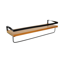 ETAGERE MURALE INDUSTRIELLE EN BOIS ET METAL NOIR