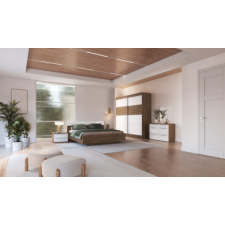 CHAMBRE A COUCHER BELFAST  LIT 180x200 BOIS CLAIR BLANC