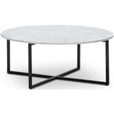 TABLE BASSE RONDE MARBRE CT380 86X86X37 NOIRE BLANCHE