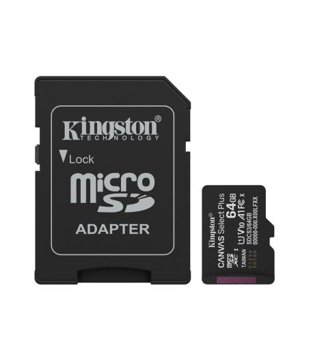 KINGSTON CANVAS SELECTPLUS MICSDXC 64GO