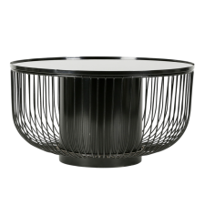 TABLE BASSE LAB EN METAL ET VERRE D75XH40CM NOIR