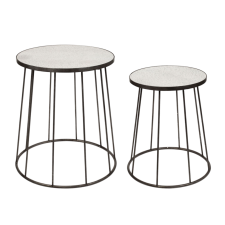 LOT DE 2 TABLE GIGOGNES CIRILA EN METAL NOIR