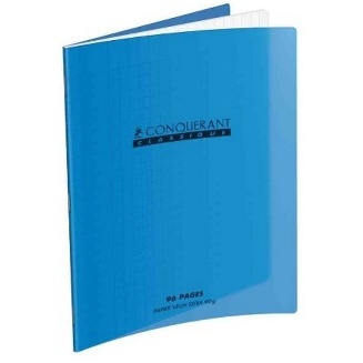 CAHIER GRANDS CARREAUX 192 PAGES 170x220 POLYPRO BLEU CONQUERANT 