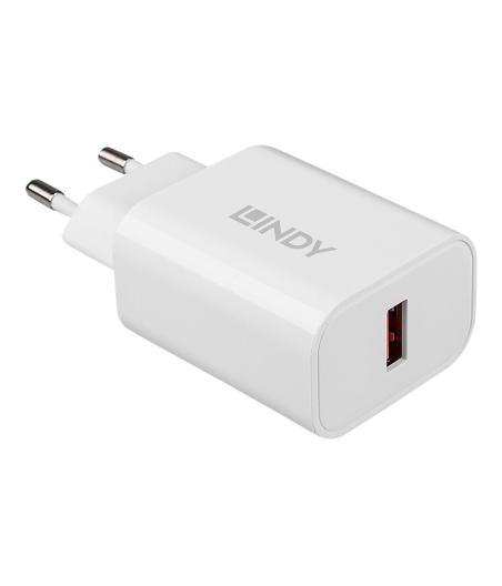 CHARGEUR TELEPHONE LINDY 18W SINGLE PORT USB TYPE A CHARGER