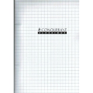 CAHIER 96 PAGES PETITS CARREAUX CONQUÉRANT POLYPRO INCOLORE