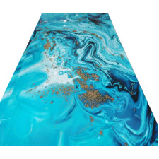 PANNEAU MURAL PVC - HH24829 EFFET MARBRE BLEU -DORE